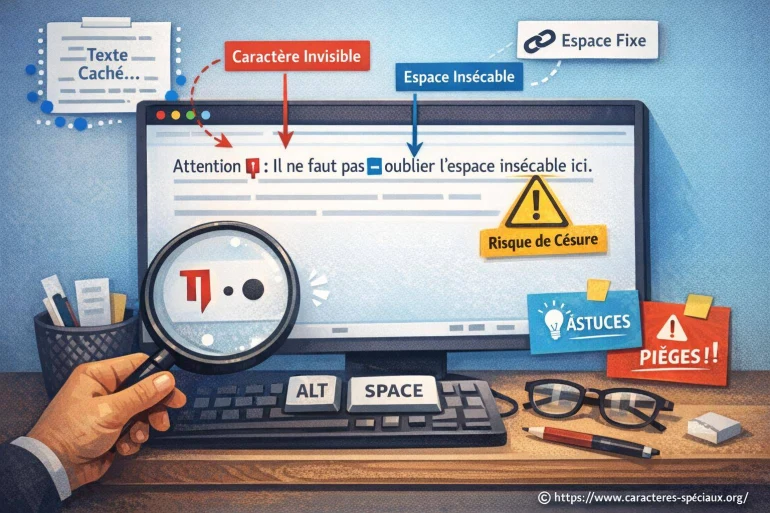 Caractères invisibles et espaces insécables : usages, astuces et pièges à éviter dans vos contenus