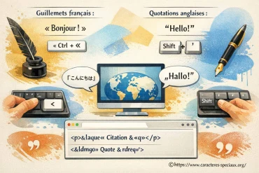 Les guillemets français, anglais et autres : règles, raccourcis clavier et affichage sur le web