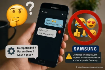 Pourquoi les emojis ne s'affichent pas sur Samsung ?